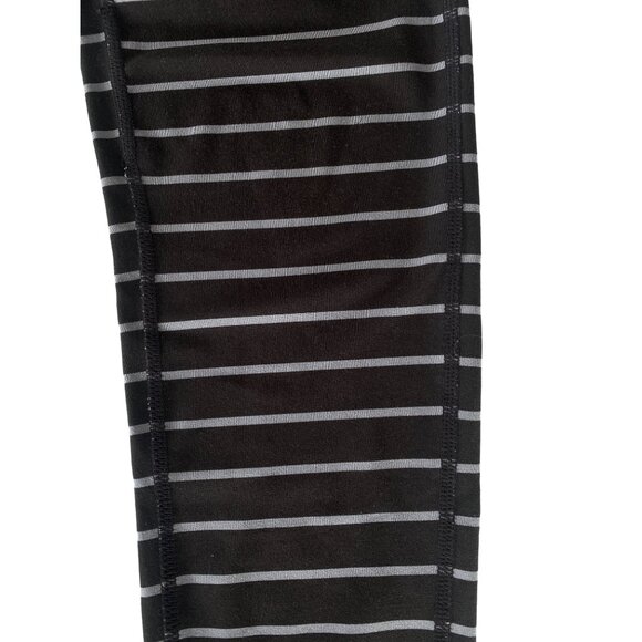 Athleta Leggings S Chaturanga Stripe Tight Black Gray Full Ankle 27" Yoga - Picture 9 of 10